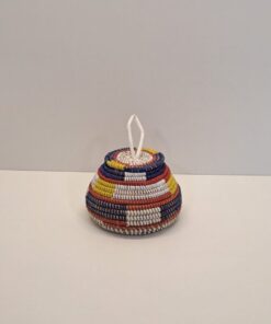 Cesto Artesanal "Da Pequeña Multicolor" con Tapa Plana