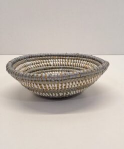 Fuente Circular Artesanal / Bol "Gris & Blanco"