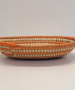 Fuente Ovalada Artesanal / Bol "Naranja & Blanco" 