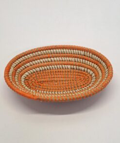 Alternative view of Fuente Ovalada Artesanal / Bol "Naranja & Blanco" 