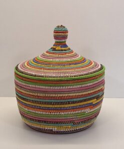 Cesta Artesanal "Souper" Grande con Tapa Tradicional Multicolor 