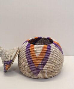Alternative view of Cesta Artesanal con Tapa Tradicional "Takh" Morado & Naranja 