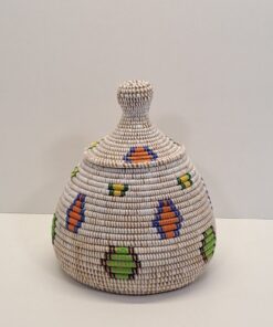 Cesta Artesanal con Tapa Tradicional "Takh" Rombos & Lunares