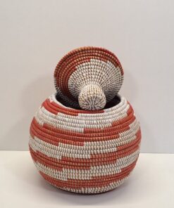 Alternative view of Cesta Artesanal con Tapa Tradicional "Takh" Terracota & Blanco 