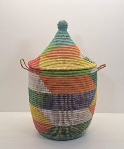 TEGELE MEDIANO ~ CESTA CON TAPA TRADICIONAL COLORIDO