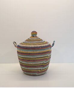 TEGELE PEQUEÑO ~ CESTA CON TAPA TRADICIONAL ARCOIRIS