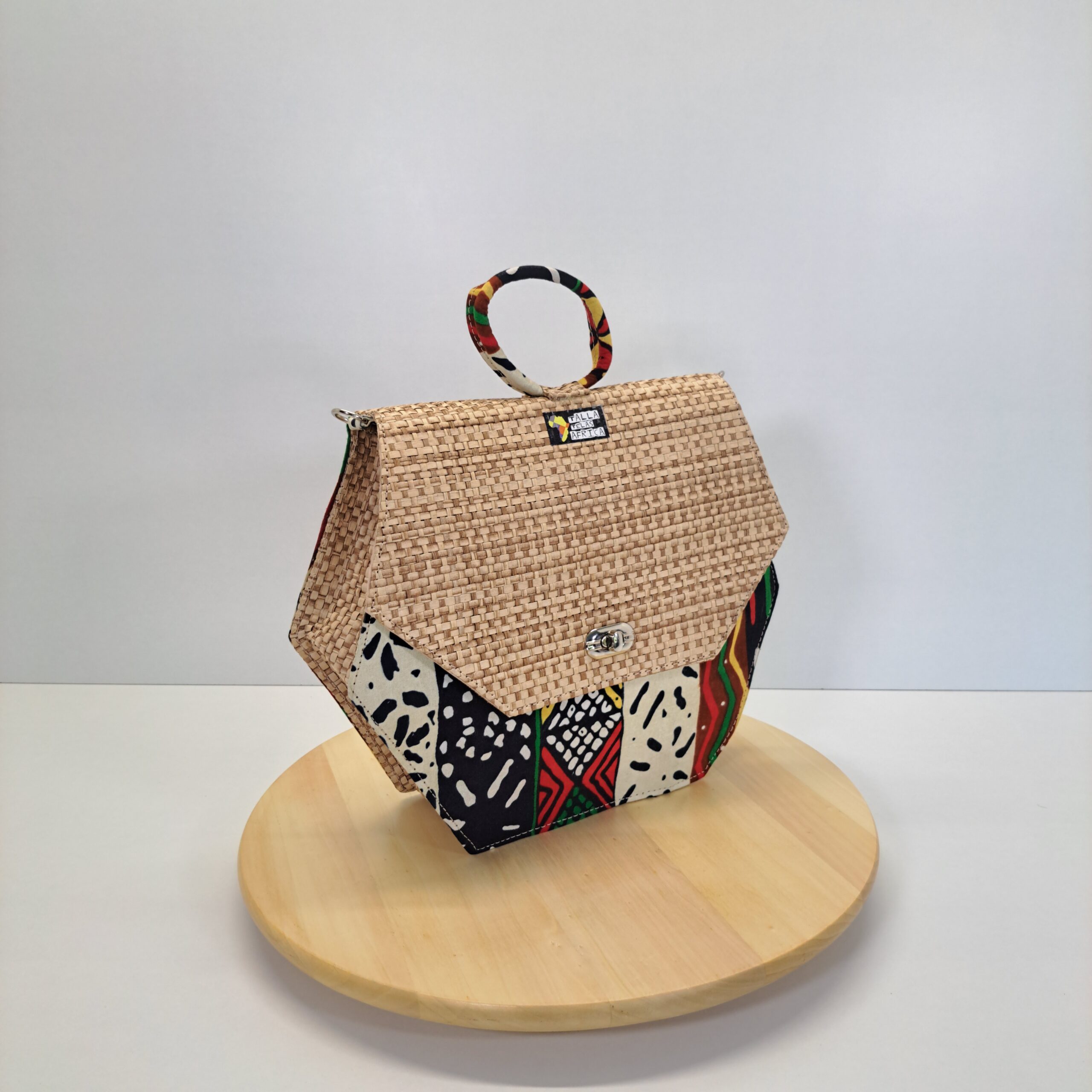 Bolso Hexagonal de Mano Artesanal "Mosaico Étnico" - Imagen 3