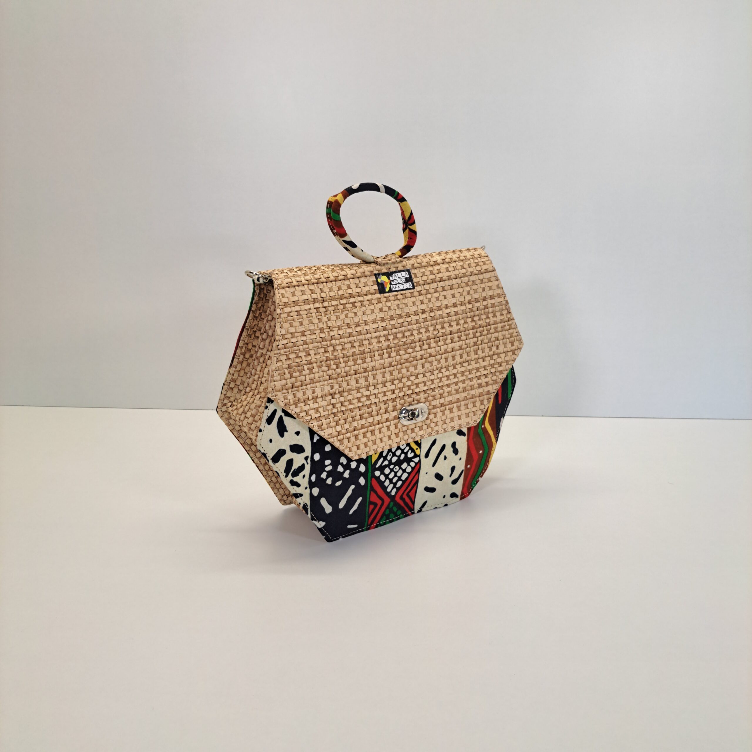 Bolso Hexagonal de Mano Artesanal "Mosaico Étnico" - Imagen 4