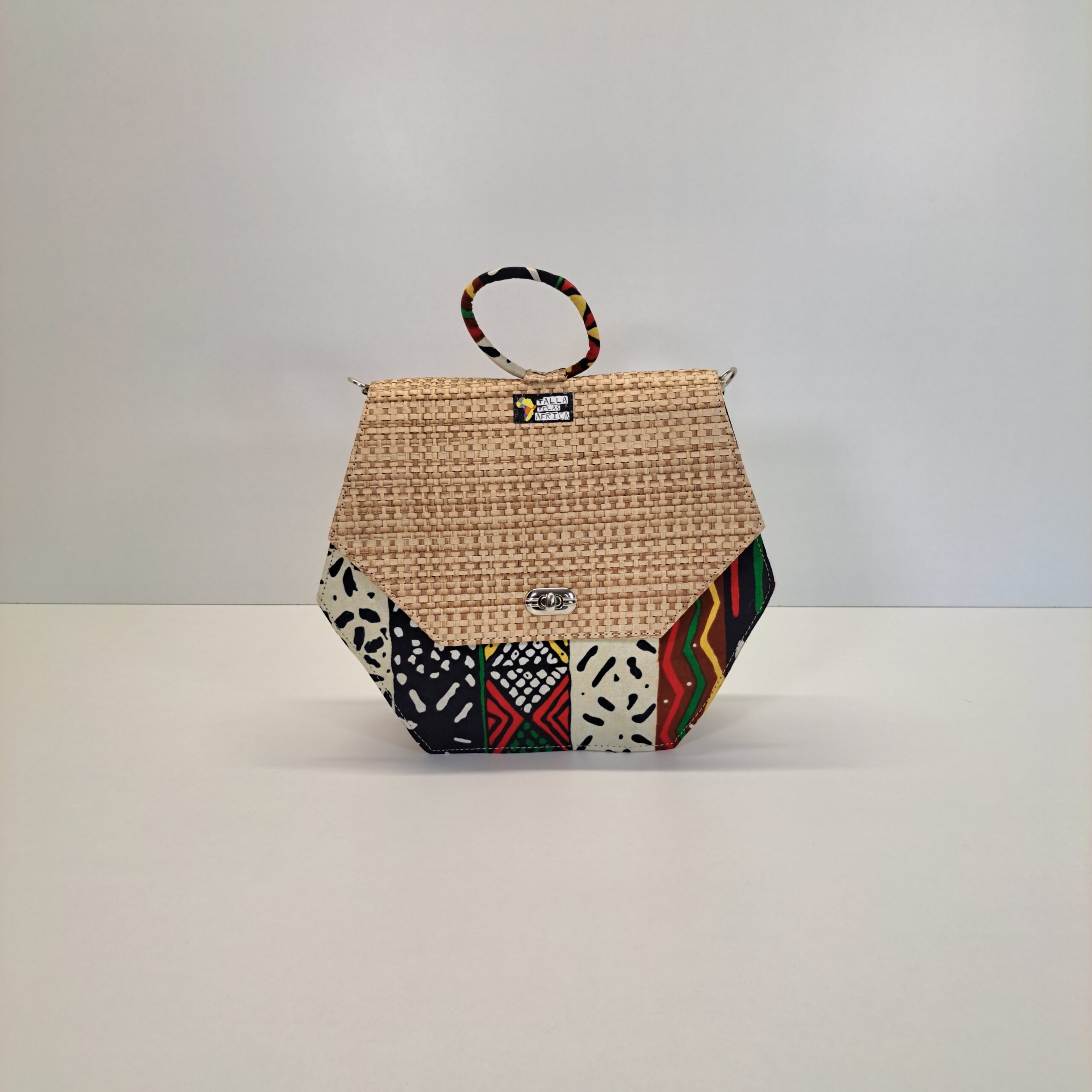 Bolso Hexagonal de Mano Artesanal "Mosaico Étnico" - Imagen 6