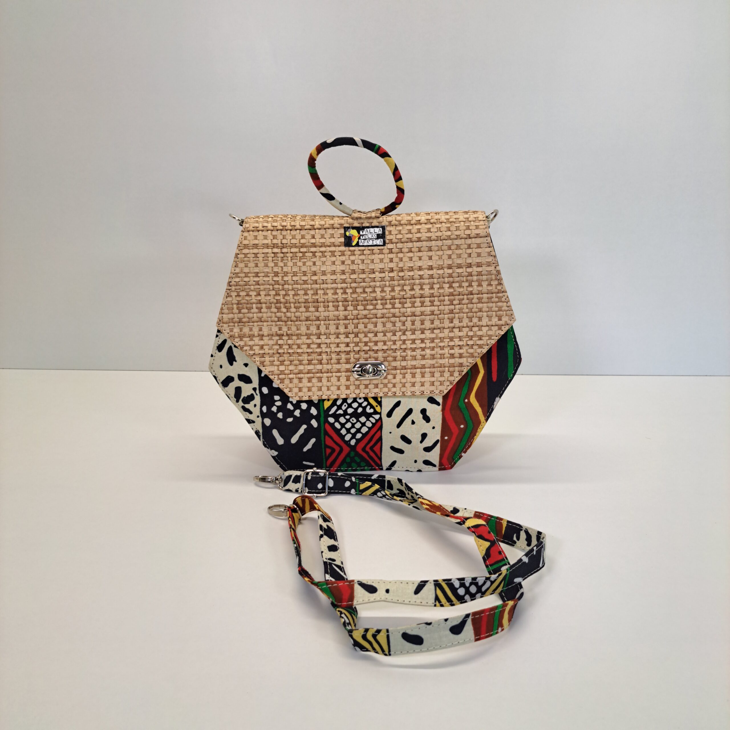 Bolso Hexagonal de Mano Artesanal "Mosaico Étnico" - Imagen 7