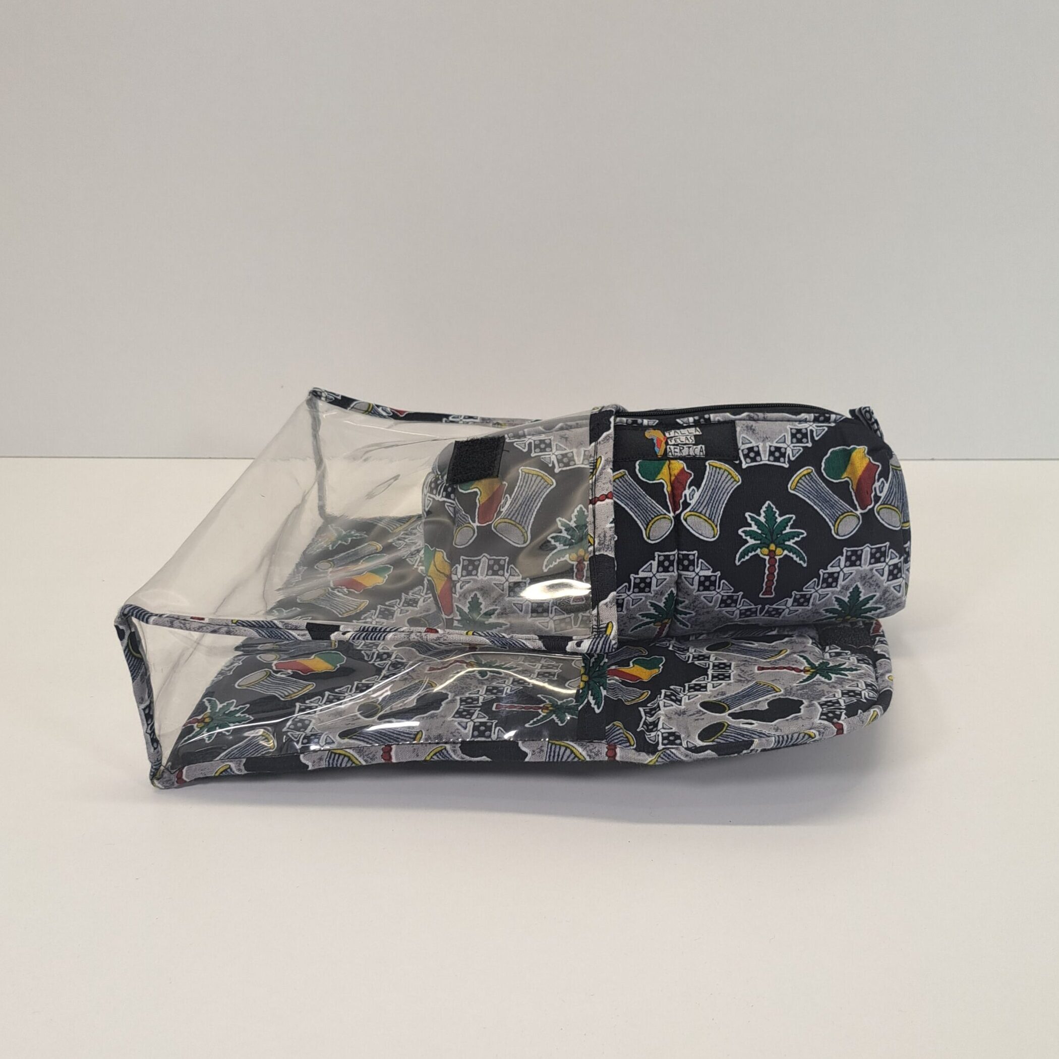 Set de Aseo "Ritmo Tropical" – Neceser Transparente y Estuche con Motivos Culturales - Imagen 3