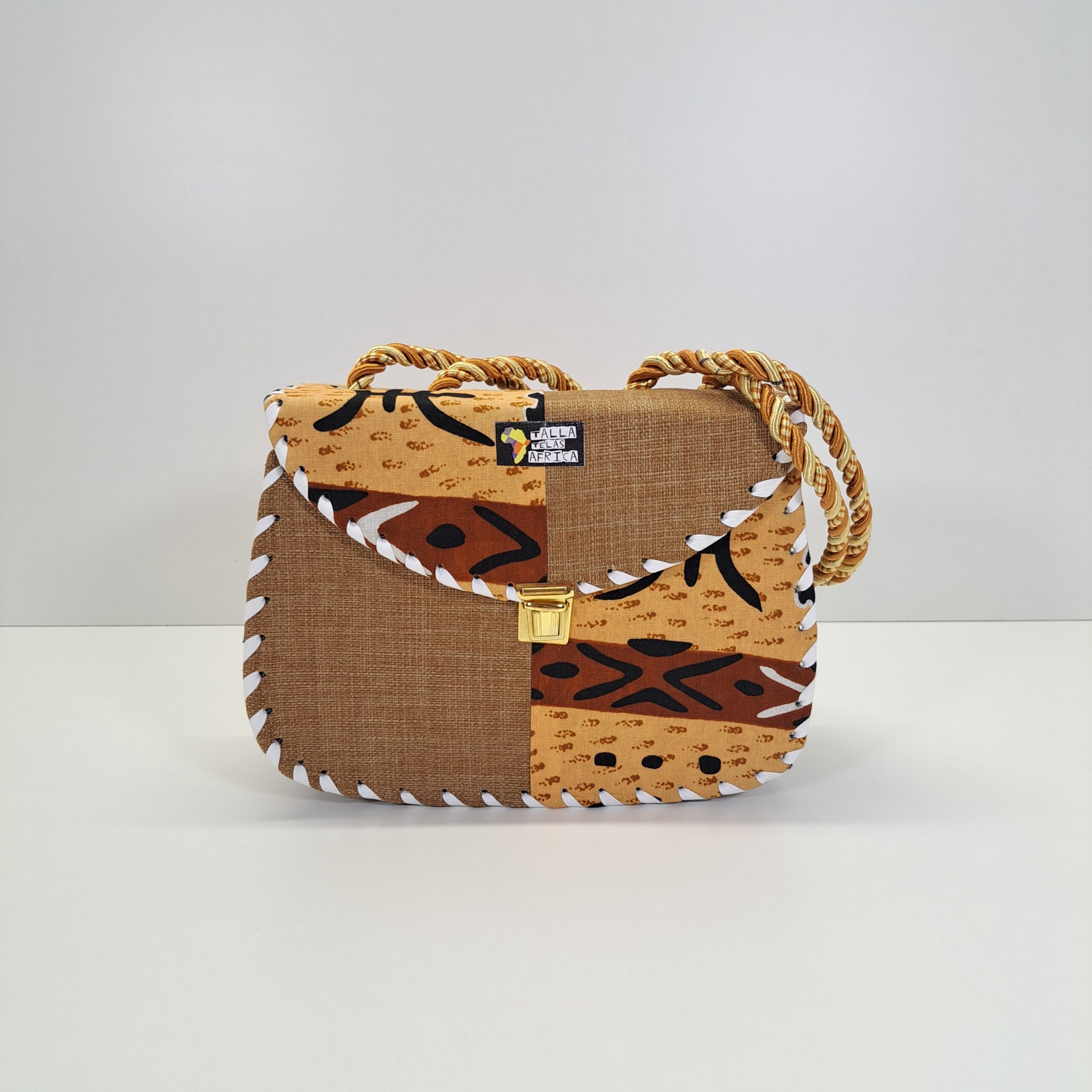 Bolso Caja "Santuario Étnico" – Hecho a Mano en Yute Natural y Asas de Cordón - Imagen 6