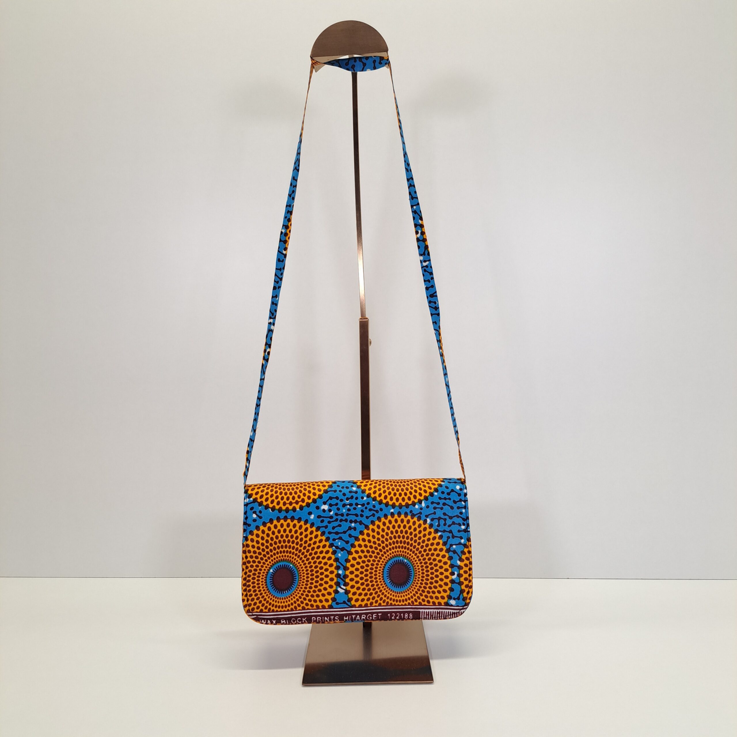 Bolso de Mano & Bandolera "Abanico Solar" – Diseño Rígido en Tela Wax - Imagen 2