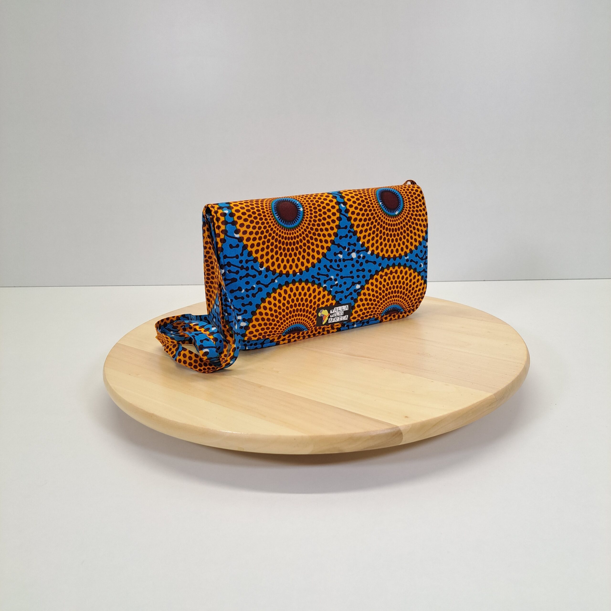 Bolso de Mano & Bandolera "Abanico Solar" – Diseño Rígido en Tela Wax - Imagen 3