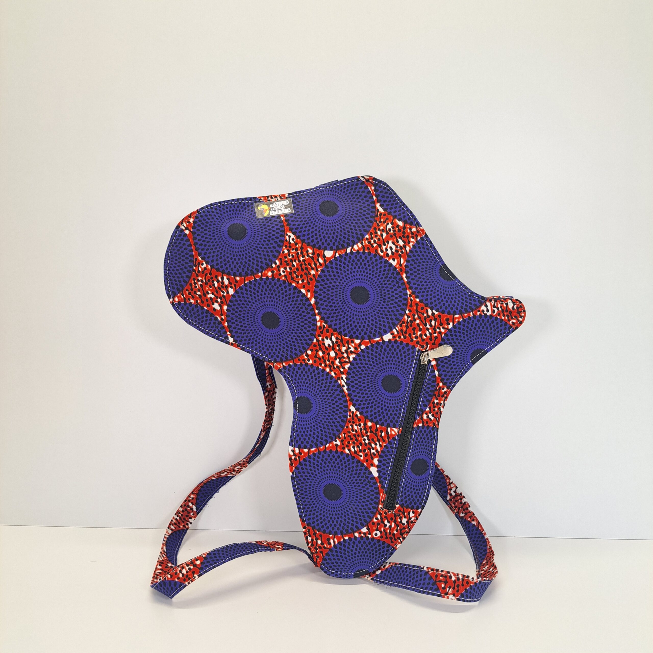 Mochila "Silueta África Crepúsculo Azul & Rojo" – Diseño Único con Forma del Continente - Imagen 3