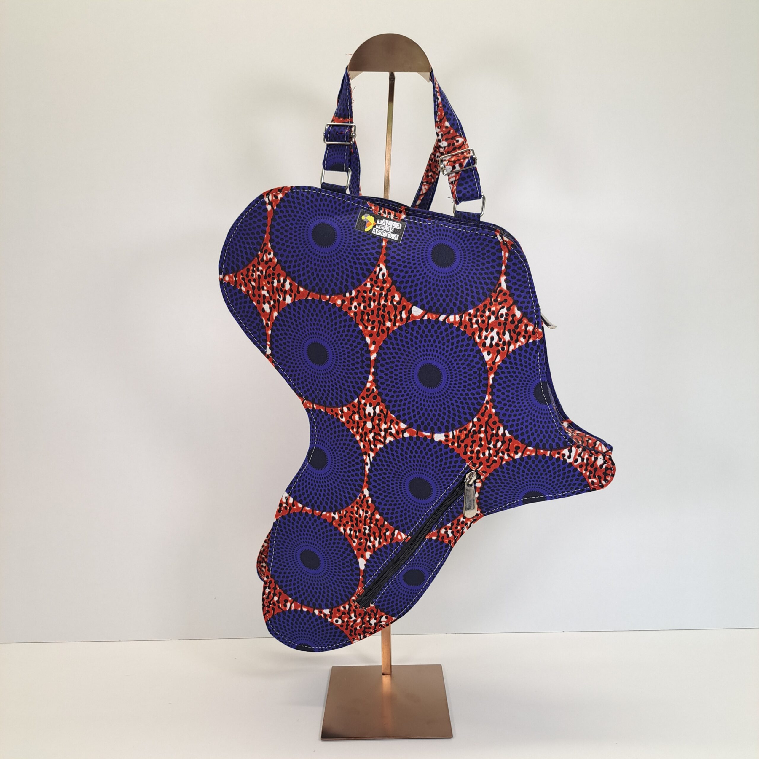 Mochila "Silueta África Crepúsculo Azul & Rojo" – Diseño Único con Forma del Continente