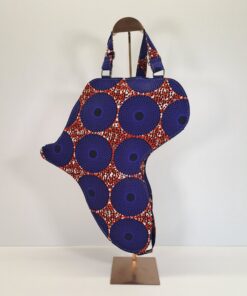 Alternative view of Mochila "Silueta África Crepúsculo Azul & Rojo" – Diseño Único con Forma del Continente