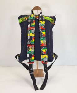 Alternative view of Mochila "Turbante de Tuareg" – Diseño Único Hecho a Mano con Rostro Africano (Vaquero Azul)