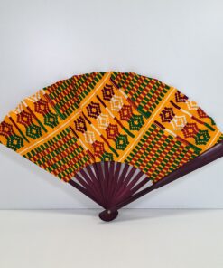 Abanico "Mandala Solar" – Diseño Único Hecho a Mano con Doble Tela Wax