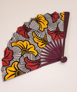 Alternative view of Abanico "Esencia Africana" – Diseño Único Hecho a Mano con Doble Tela Wax