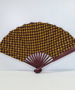 Abanico "Destello Ámbar" – Diseño Único Hecho a Mano con Doble Tela Wax