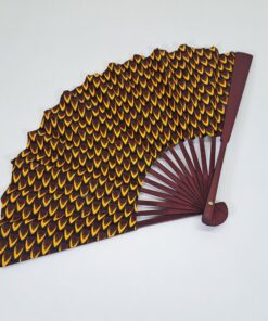 Alternative view of Abanico "Destello Ámbar" – Diseño Único Hecho a Mano con Doble Tela Wax