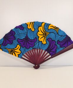 Abanico "Flor de Trópico" – Diseño Único Hecho a Mano con Doble Tela Wax
