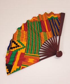 Alternative view of Abanico "Legado Kente" – Diseño Único Hecho a Mano con Doble Tela Wax