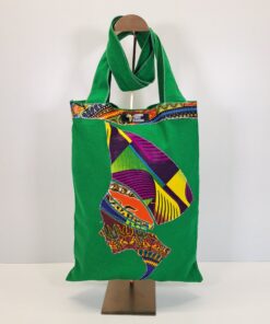 Bolsa "Turbante de la Reina" – Arte Textil en Mosaico Wax (Verde Esmeralda)