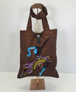 Bolsa "Bailarina - Danza de la Sabana" – Arte Textil en Mosaico Wax (Marrón Chocolate)