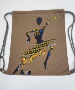 Mochila de Cordones "Bailarina de la Sabana" – Arte Textil en Movimiento (Marrón Tierra)