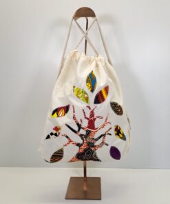 Alternative view of Mochila de Cordones "Baobab Ancestral" – Arte Textil en Mosaico Wax (Edición Natural)