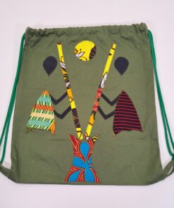 Mochila de Cordones "Waka Waka" – El Ritmo de la Cosecha (Verde Oliva)